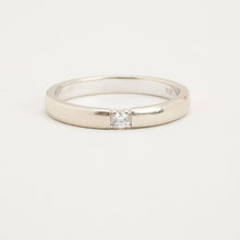 Ring with and Zirconia in 9K White gold size 9½ | Solid Gold