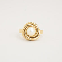 Ring with and pearl in 18K Gold size 6 - 6½ | Real Genuine Gold