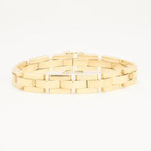 Blockarmband aus 14 Karat Gold, 7,28 Zoll | Vintage Massivgold