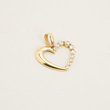 Heart Pendant with and Zirconia in 8K Gold, 0.79 inches | Real