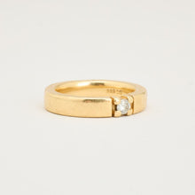 Modern Minimalist Solitaire Diamond Ring, 14K Yellow Gold 0.11 CTW Round Cut, Engagement Ring Size 5¼, Scrouples Hallmarked Dainty Bridal Jewelry
