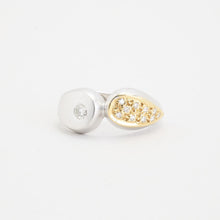 Ring with diamond (0.16 ct) in 18K Gold and white gold size 7