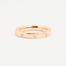 Ring with diamond (0.12 ct) in 14K Rose gold size 6½ | Vintage Solid