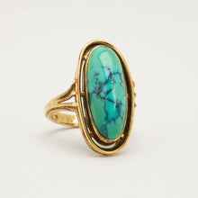 Ring with and turquoise in 14K Gold size 5¾ - 6 | Vintage Solid