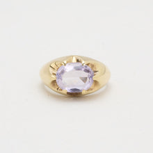 Solitaire ring in 14K gold with amethyst, Size. 48