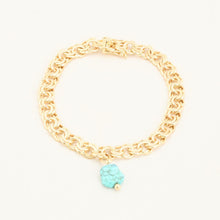BNH Bismarck Bracelet with and turquoise in 14K Gold, 7.48 inches