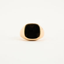 Ring with and onyx in 14K Gold size 10½ | Vintage Solid Gold | Fine