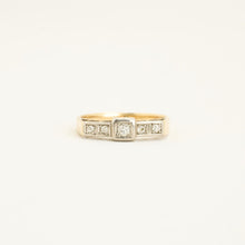 Ring with diamond (0.19 ct) in 14K Gold and white gold size 6