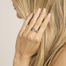 Ring with diamond (0.38 ct) in 14K White gold size 8 | Vintage Solid