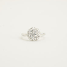 Ring with diamond (0.9 ct) in 18K White gold size 6¾ | Vintage Solid