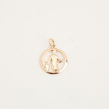 Aquarius Zodiac Pendant, 8K Real Gold, 0.87 Inch, Astrology-Inspired Gold Necklace, Celestial Jewelry