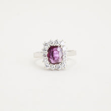 Ring with and rubywith diamond (0.59 ct) in 14K White gold size 6