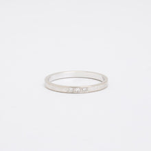 Ring with diamond (0.03 ct) in 14K White gold size 6¾ | Real Genuine
