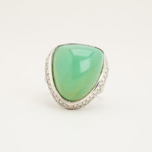 Ring with and chalcedony in 18K White gold size 10¾ | Solid Gold
