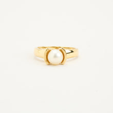 Ring with and pearl in 14K Gold size 7¾ | Solid Gold | Minimalistic