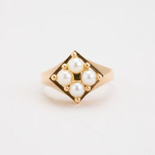 Ring with and pearl in 14K Gold size 7¼ - 7¾ | Real Genuine Gold