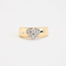 Ring with diamond (0.35 ct) in 18K Gold and white gold size 7
