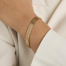 Brick Bracelet in 14K Gold, 7.28 inches | Vintage Solid Gold