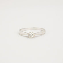 Ring with diamond (0.21 ct) in 14K White gold size 5¾ | Solid Gold