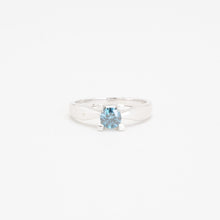 Ring with diamond (0.59 ct) in 14K White gold size 8 | Solid Gold