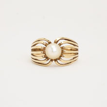 Ring with and pearl in 14K Gold size 7¼ | Solid Gold | Quality Fine