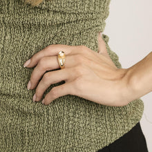 Ring with and pearl in 14K Gold size 8½ | Solid Gold | Premium Real