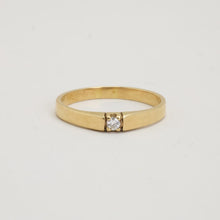 Ring with diamond (0.05 ct) in 14K Gold size 7¼ - 7¾ | Real Genuine