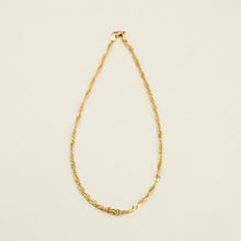 Singapore chain Necklace in 14K Gold, 16.93 inches | Vintage Solid