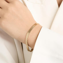 Brick Bracelet in 14K Gold, 7.28 inches | Real Genuine Gold | Fine