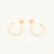 Earrings with diamond (0.03 ct) in 14K Gold, 0.63 inches | Solid