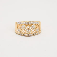 Ring with diamond (0.07 ct) in 14K Gold size 7¾ | Vintage Solid Gold