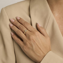 Ring with and Zirconia in 14K Gold size 8 | Solid Gold | Fine