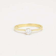 Ring with diamond (0.19 ct) in 14K Gold and white gold size 8