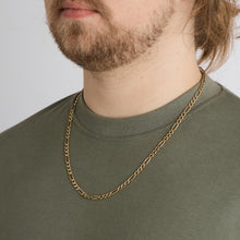 Figaro Necklace in 14K Gold, 23.43 inches | Real Genuine Gold | Fine