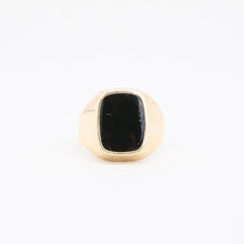 Ring with and onyx in 14K Gold size 9¼ - 9½ | Vintage Solid Gold