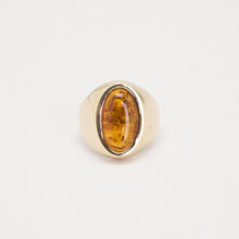 Ring with and amber in 8K Gold size 8½ | Vintage Solid Gold