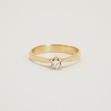 Ring with diamond (0.12 ct) in 14K Gold size 9¼ | Real Genuine Gold