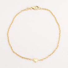 Heart Anchor chain Bracelet in 14K Gold, 7.87 inches | Solid Gold
