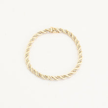 Rope Bracelet in 14K Gold and white gold, 8.27 inches | Solid Gold