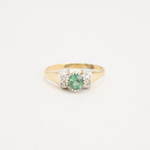 Ring with diamond (0.04 ct) in 14K Gold and white gold size 8