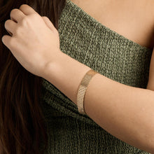 Brick Bracelet in 14K Gold, 7.68 inches | Vintage Solid Gold | Fine