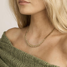 Curb Necklace in 14K Gold, 16.73 inches | Vintage Solid Gold | Fine