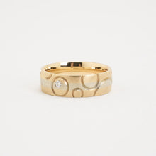 Ring with diamond (0.03 ct) in 14K Gold and white gold size 6