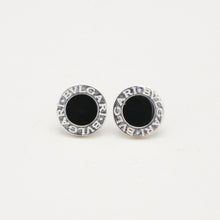 Bvlgari Earrings with and onyx in 18K White gold, 0.51 inches