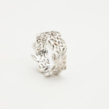 Ring with diamond (0.05 ct) in 14K White gold size 6 | Vintage Solid