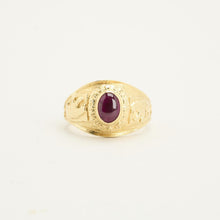 Ring mit synthetischem Saphir in 14K Gold Größe 6 | Vintage Solid