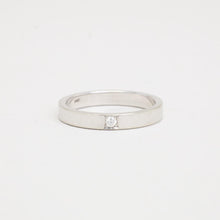 Ring with diamond (0.02 ct) in 14K White gold size 4 - 4½ | Vintage