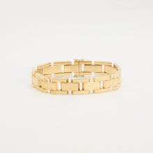 Block Bracelet in 14K Gold, 7.68 inches | Real Genuine Gold | Fine