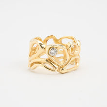 Ring with diamond (0.11 ct) in 14K Gold size 6¾ | Real Genuine Gold