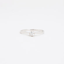 Ring with diamond (0.24 ct) in 18K White gold size 10½ | Vintage